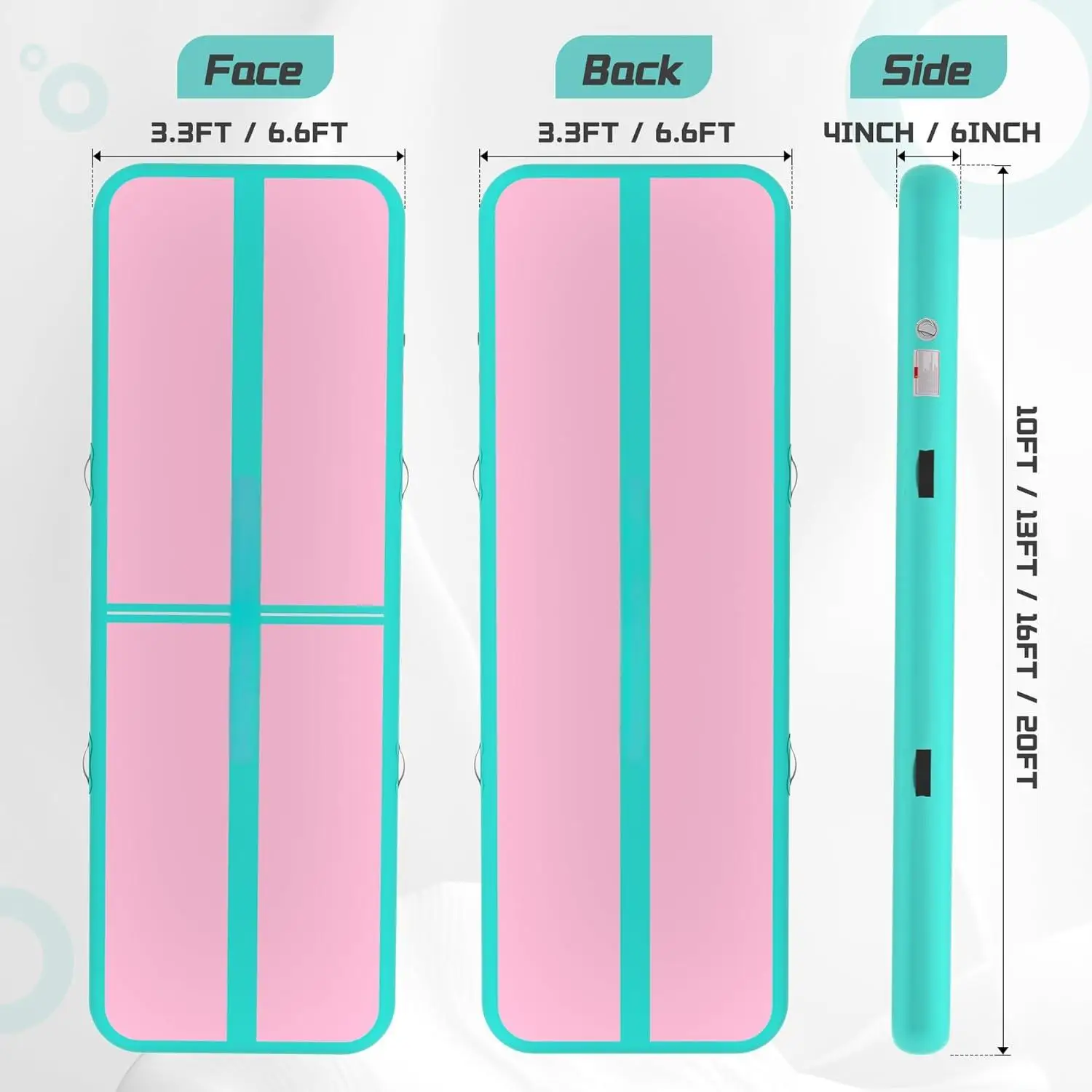 2026  Wholesale Premium Gymnastics Air Tracks Inflatable Yoga Training Mat-Portable & Waterproof