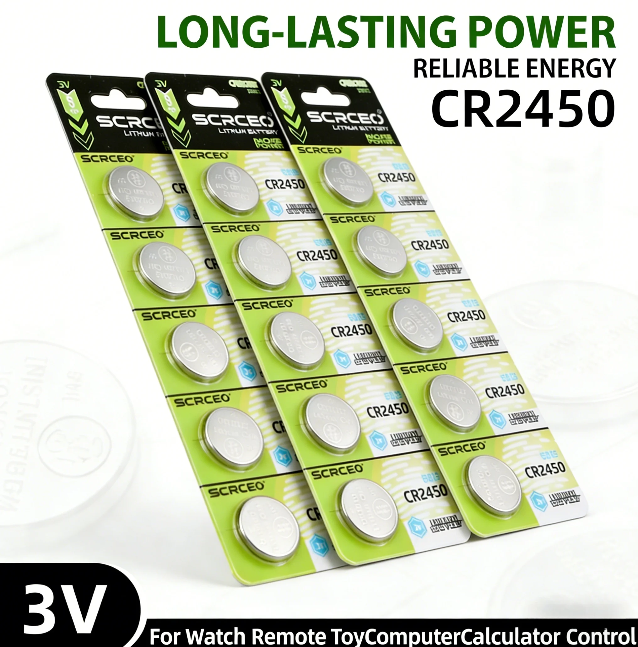 

2-100PCS 3V CR2450 Lithium Button Batteries Replacement for DL2450 ECR2450 BR2450 KCR2450 for Watch Remote Control