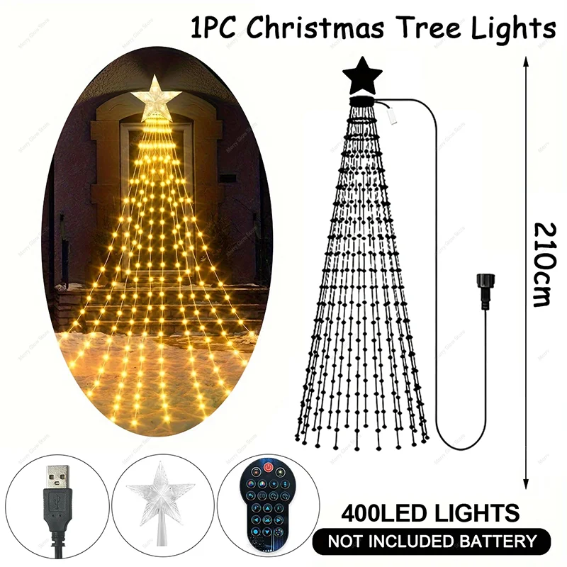 2.1M Smart LED Christmas Tree Decorative Light Lntelligent APP Application Control DIY Lmage Light String Christmas Lights