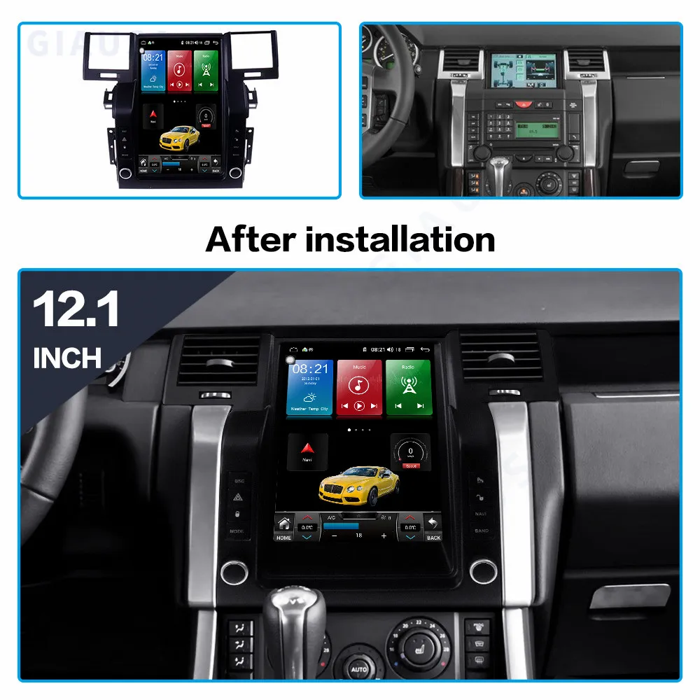 Car Radio For Range Rover Sport L320 2005 2006 2007 2008 2009 Android 14 Car Radio Vertical Screen 12.1Inch Multimedia Player