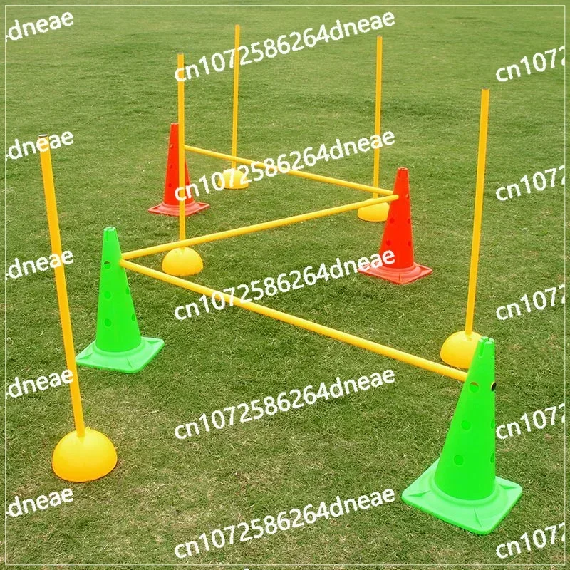 Football training equipment, marker pole, marker barrel combination obstacle, basketball cone barrel barricade hurdle