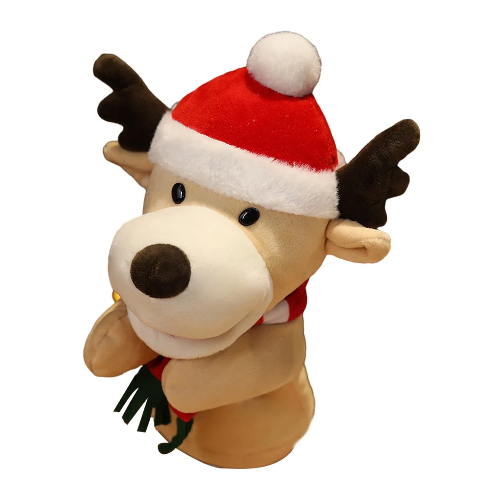 

Santa Hand Puppet Deer Plush Holiday Toy Kazuha Plushible Snugible Puppets Educational Claus Christmas Finger