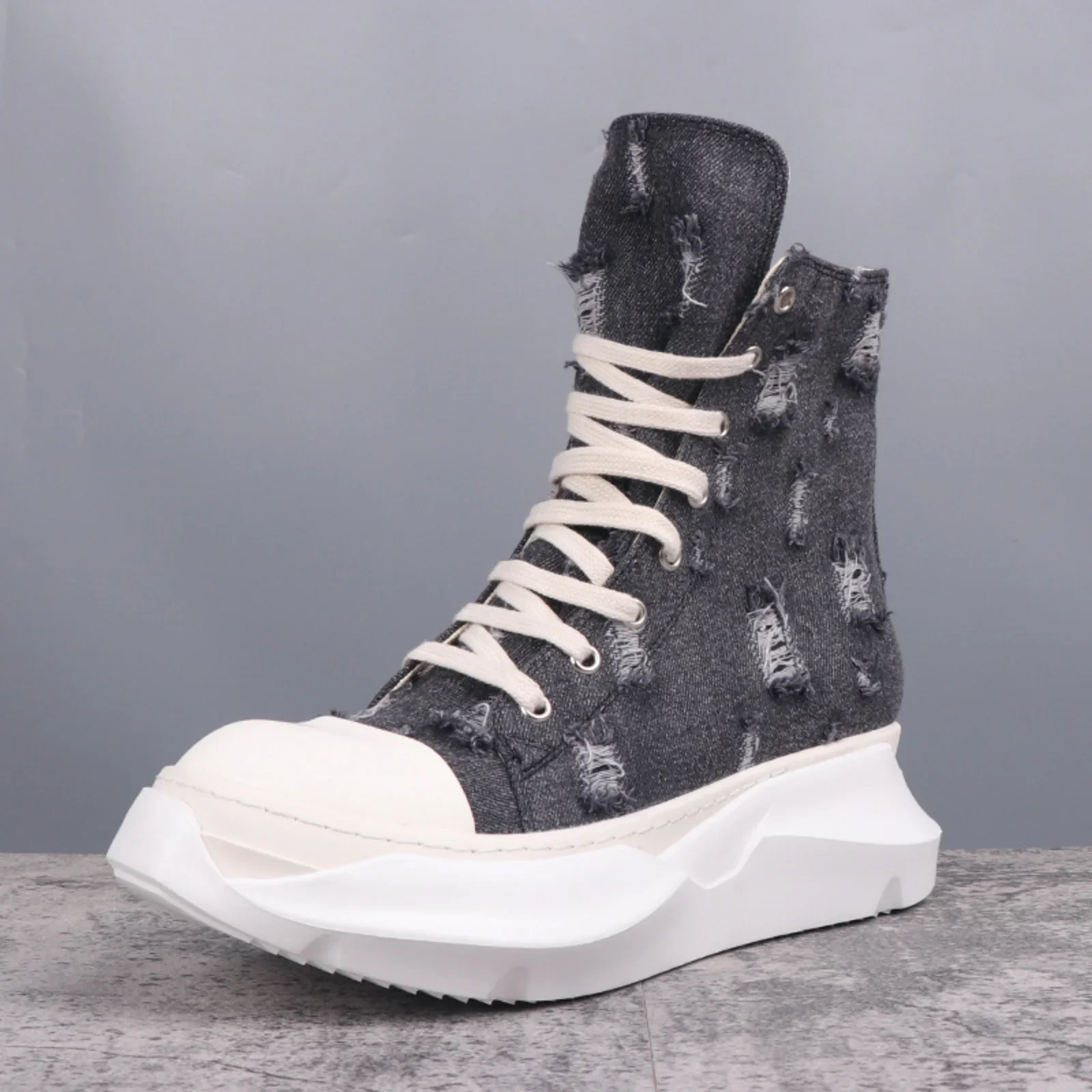 High top Quality Men and Women Casual Sneakers 35-48 Fashion Designer Canvas shoes Punk Goth Zipper RO Trendy Tennis shoes