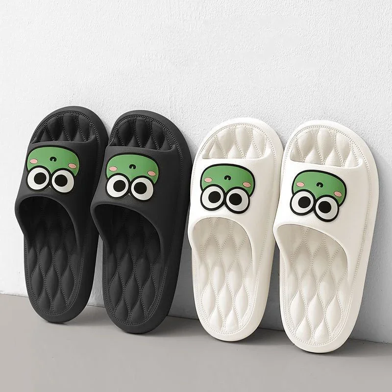 Cute Cartoon Summer Beach Slides Bathroom Anti Slip Slipper Non-slip Home Flip Flops Cartoon Frog Soft Sandals