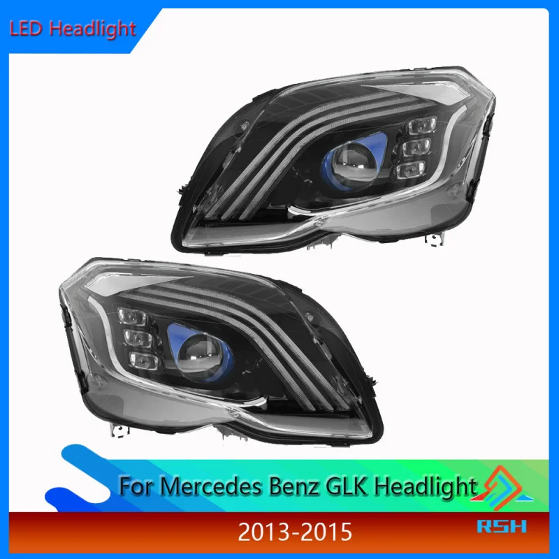 

Фара в сборе для Mercedes Benz GLK 2013-2015 в стиле Maybach с LED-дневными ходовыми огнями, последовательными указателями поворота и лазерными фарами.