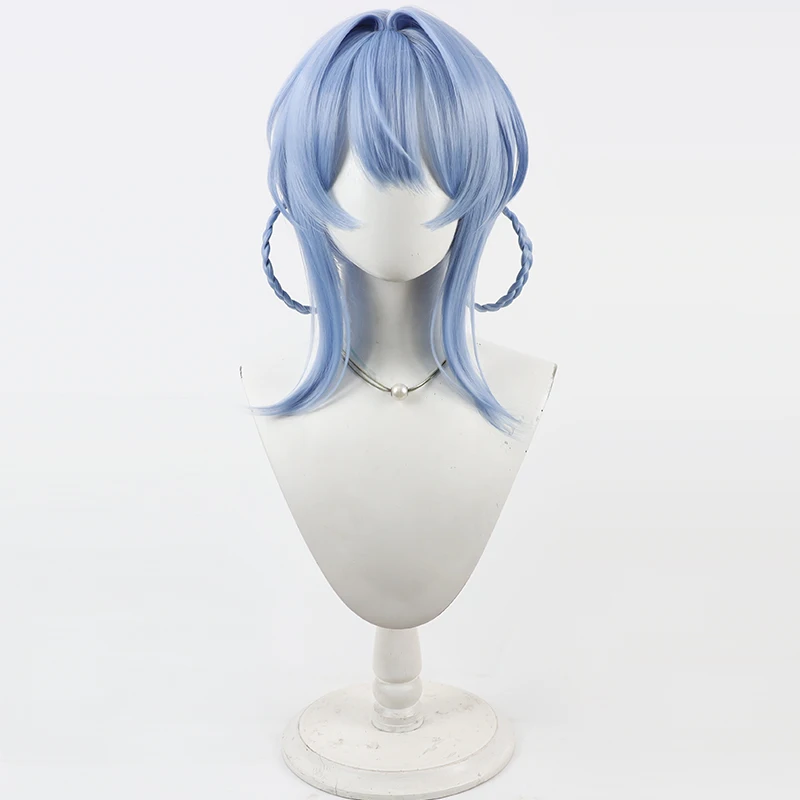 Jogo tachibana sherii peruca cosplay luz azul peruca curta duplo trançado laços de cabelo peruca cosplay para comicon festa adulto mulheres homens