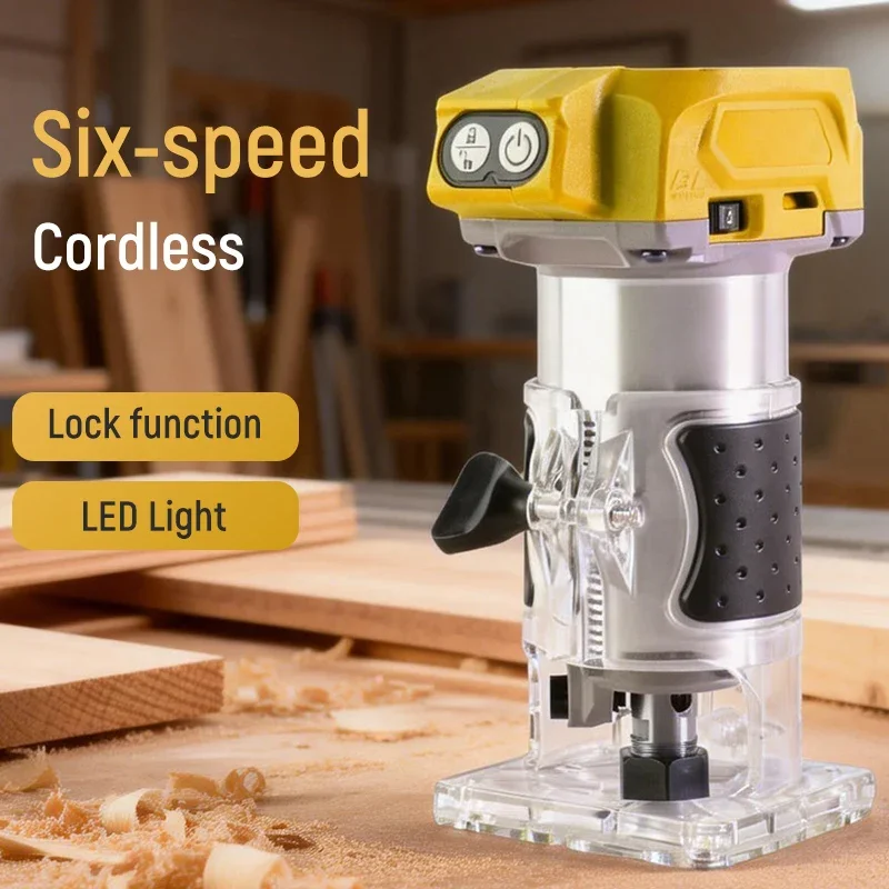 

21 В бесщеточный аккумуляторный фрезерный станок 30000 об/мин деревообрабатывающий триммер 6,35 мм цанговый гравировальный станок для обработки канавок по дереву без батареи