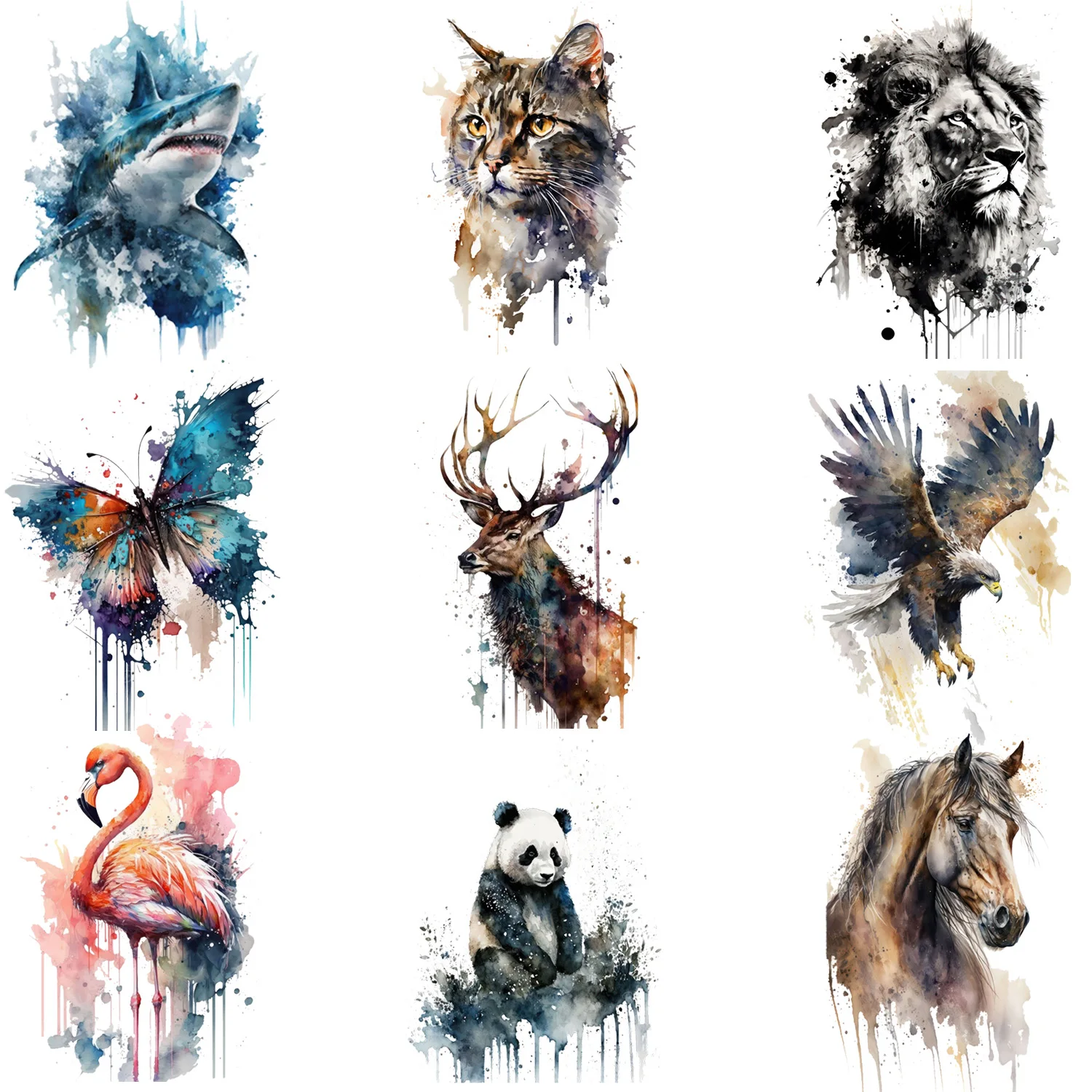 

9-Pcs Animal Themed Iron-On Transfer Stickers,Vinyl Heat Transfer Patches for DIY Clothing Backpack Jackets Hat Transfer Film