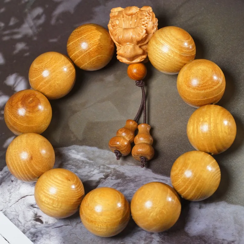 

Creative Dragon Head Spitting Pearl Cultural Bracelet African Padauk 20mm Wooden Jewelry Holiday Gift