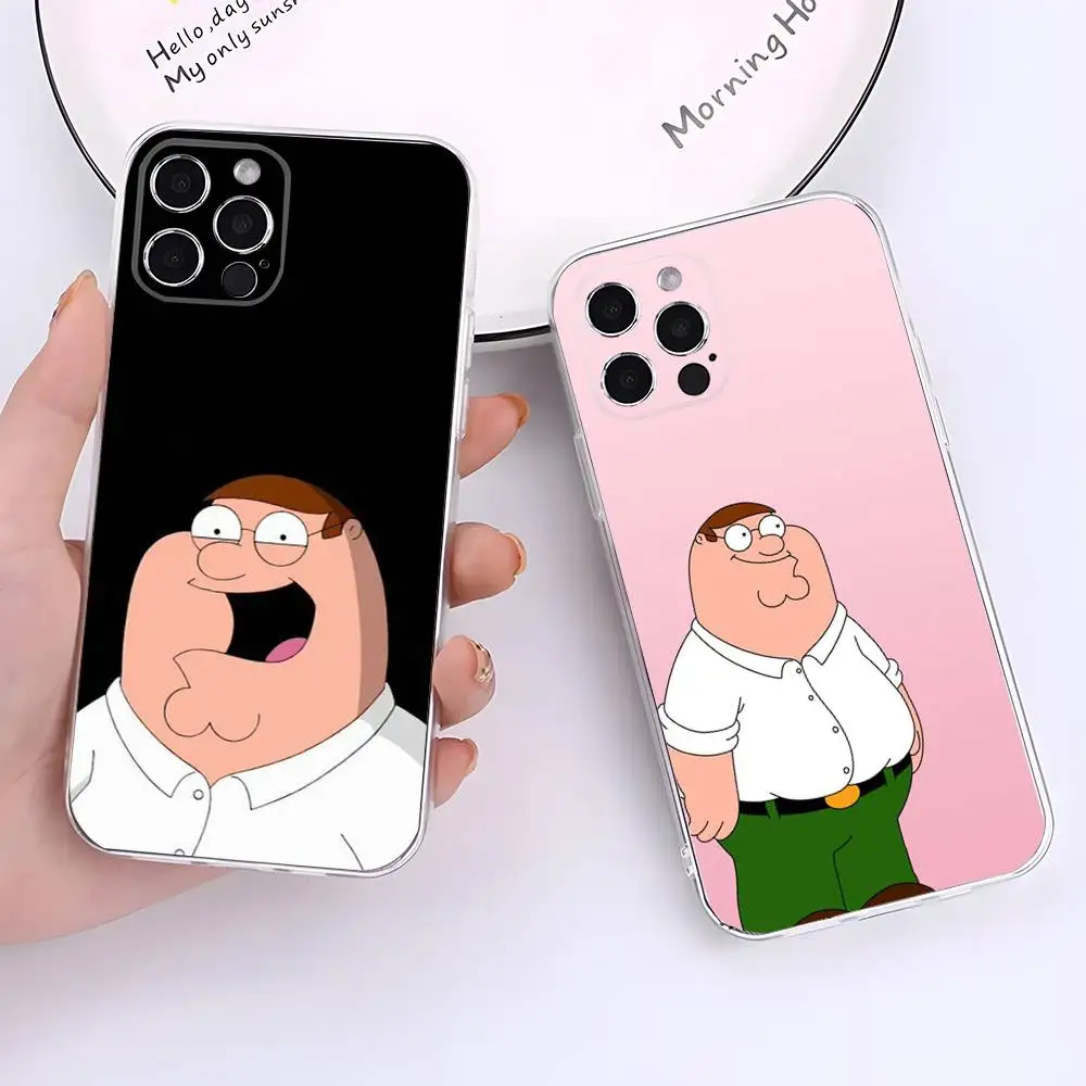 Casing HP P-PeterS Family G-Guy Untuk iPhone 17,16,15,14,13,12,11 Pro,Max,Plus,X,XS,XR,SE4,E Mini Transparan Soft Cover