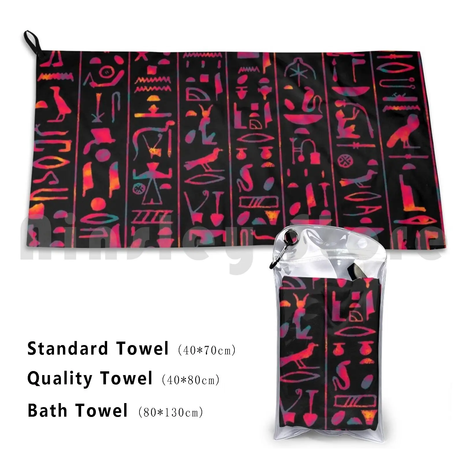Hieroglyphics Hot Custom Towel Bath Towel Egypt Egyptian Hieroglyphic Hieroglyphics Ancient Vintage Old