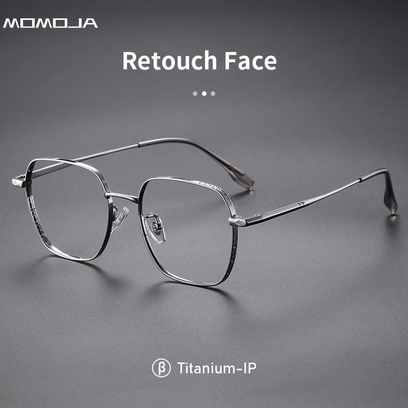 

Women's Polygonal Ultra-light Pure Titanium Eyeglass Frames Men's Retro Wide-rimmed Optical Prescription Glasses Hot Sale K5086