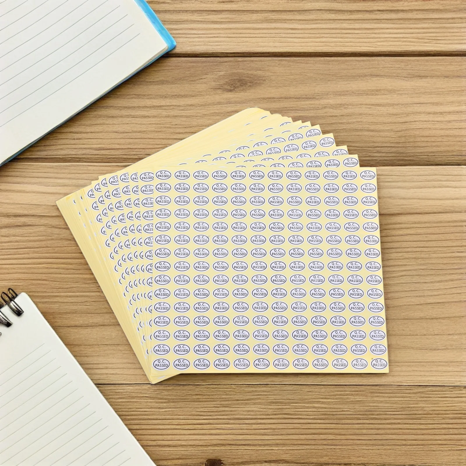 

6Bags Qc Passed Stickers Oval Self-Adhesive Labels For Warehouse Organization Product Identification Boxes Bottles Plastic Metal