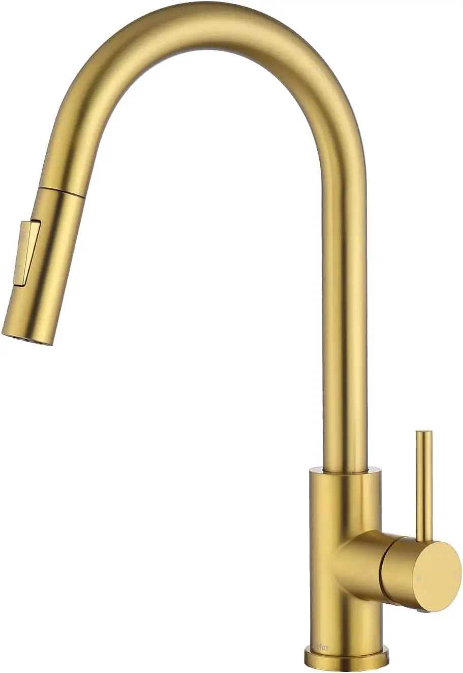 

Gold Pull-Down Kitchen Faucet with Sprayer, Stainless Steel for 1 or 3 Hole Sink, Modern Brushed Finish