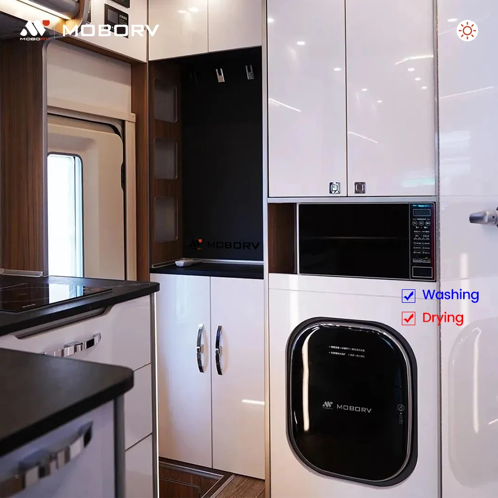 MOTORHOME RV CARAVAN APPLIANCE ACCESSORY Automatic Mini Wall-Mounted Front Load Stainless Steel Washing Machine Dryer