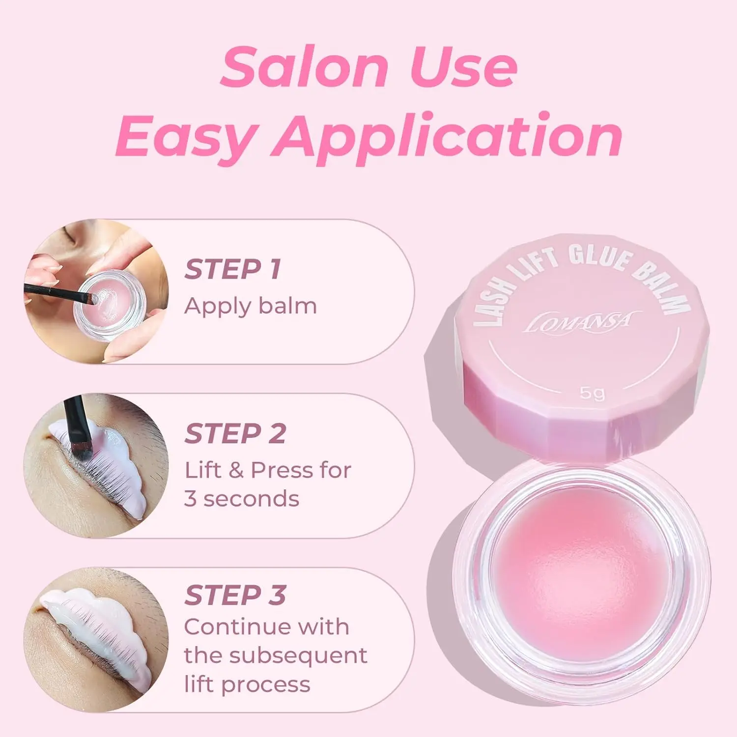 Lomansa Koreański Klej do Liftingu Rzęs 5/10g Balsam Klej do Liftingu Rzęs Klej do Trwałej na Rzęsy 2 w 1 Zestaw do Liftingu, Trwałej, Podkręcania, Makijażu, Narzędzie Kosmetyczne