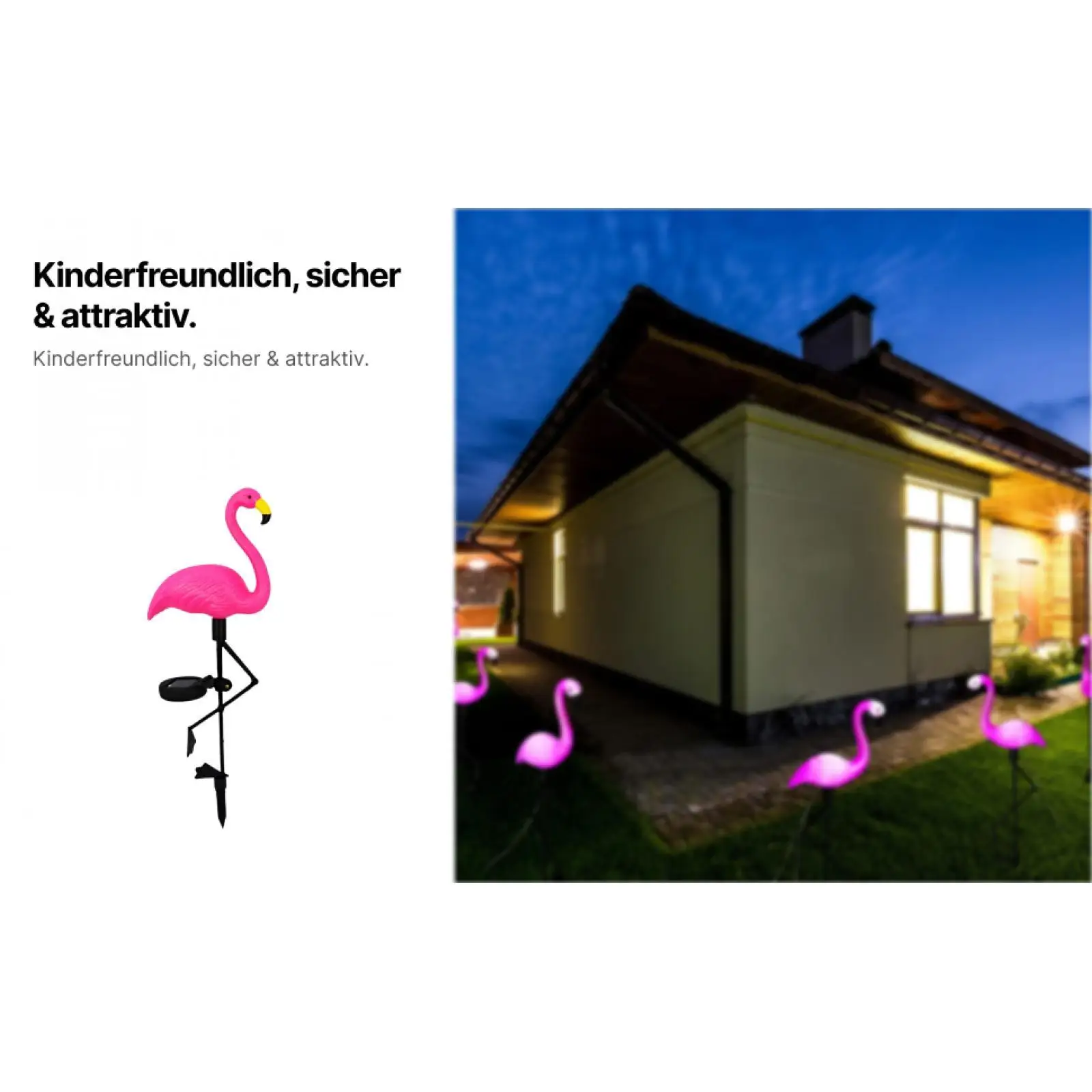 Extérieur, lumières solaires flamant rose, cour arrière-cour Patio décoratif