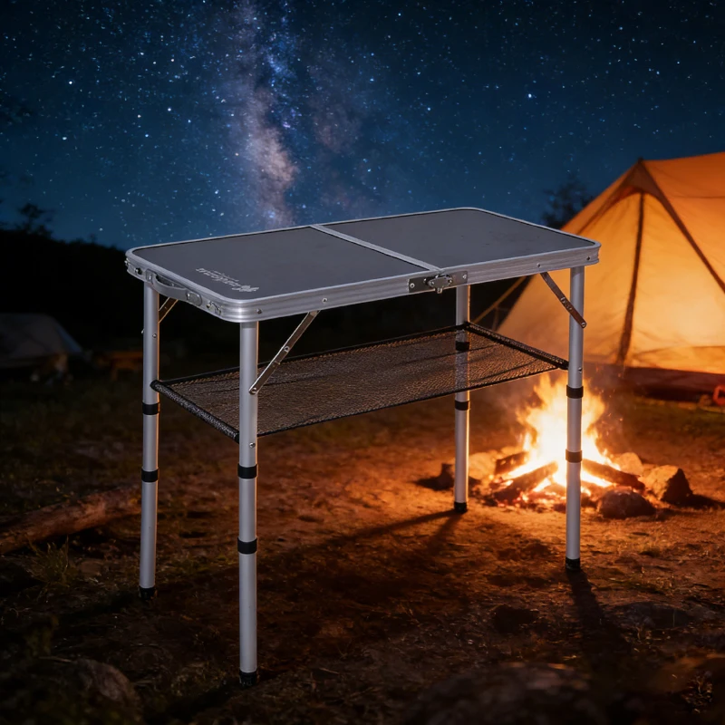 

Portable Folding Table for Camping Outdoor Adjustable Height Aluminum Alloy Travel Car Beach Fishing Barbecue Table