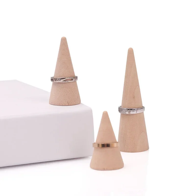 Solid Wood Cone Ring Rack for Wedding Rings