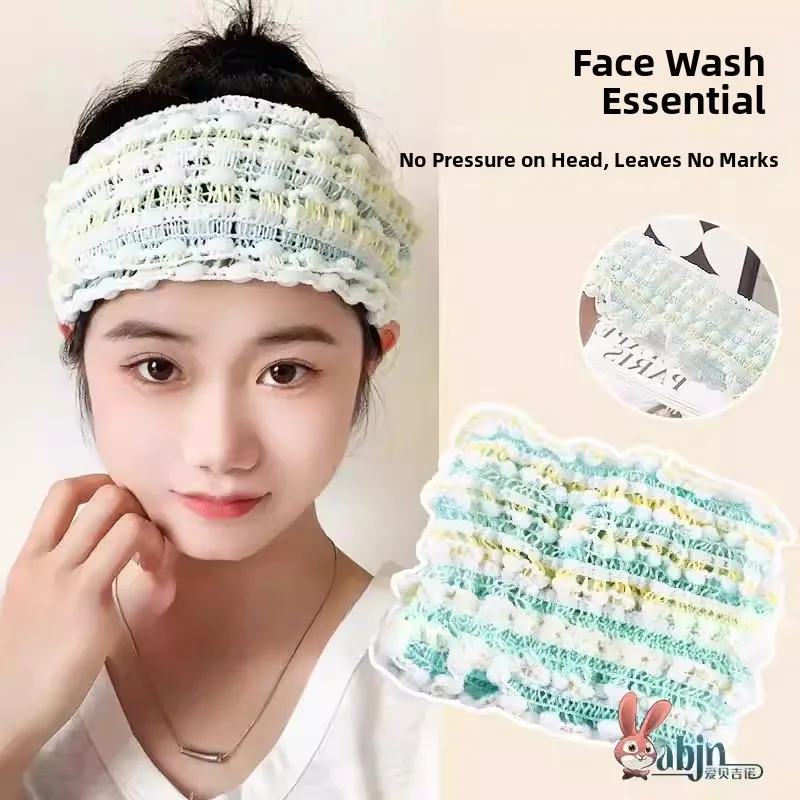 

Эластичная резинка для волос для женщин, специально для умывания лица, противоскользящая, не спадает, широкая повязка для волос для нанесения маски.