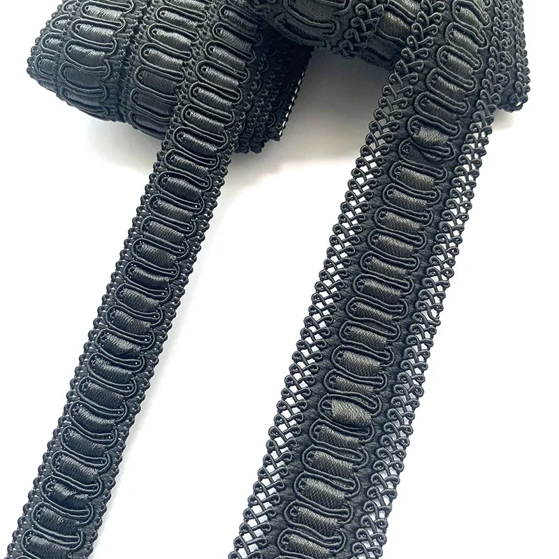 5m/16.4ft each pack Lace Sewing Trims Black white Curve ribbons Clothes Fabric curtain HandMade DIY crafts accessory decoration