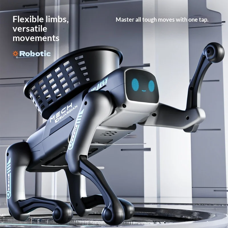 새로운 메크 가디언 AI 바이오닉 로봇 강아지 어린이 전동 리모컨 장난감 앱 프로그래밍 가능 묘기 로봇 애완동물 남자아이 생일 선물