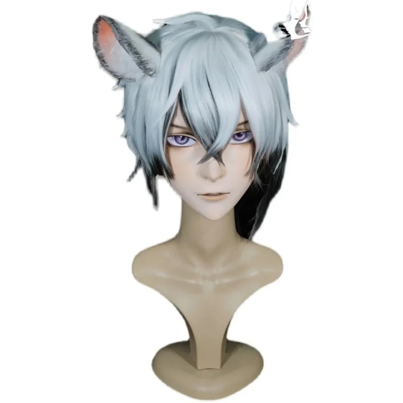 Kigurumi Ark of Tomorrow, Silver Grey NFD Full Headband Lock Cosplay Headshell Props Costume Anime Tour