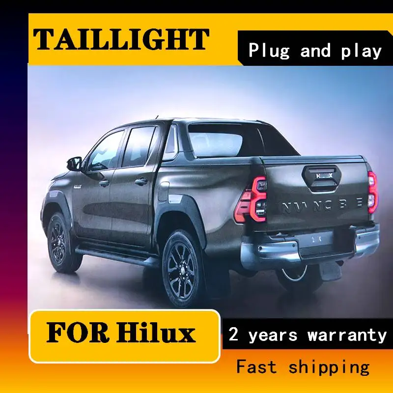 Car Styling for Toyota Hilux Taillights 2015-2020 Toyota Revo Tail Light Vigo Tail Lights LED DRL+Brake Light+Reversing LighT