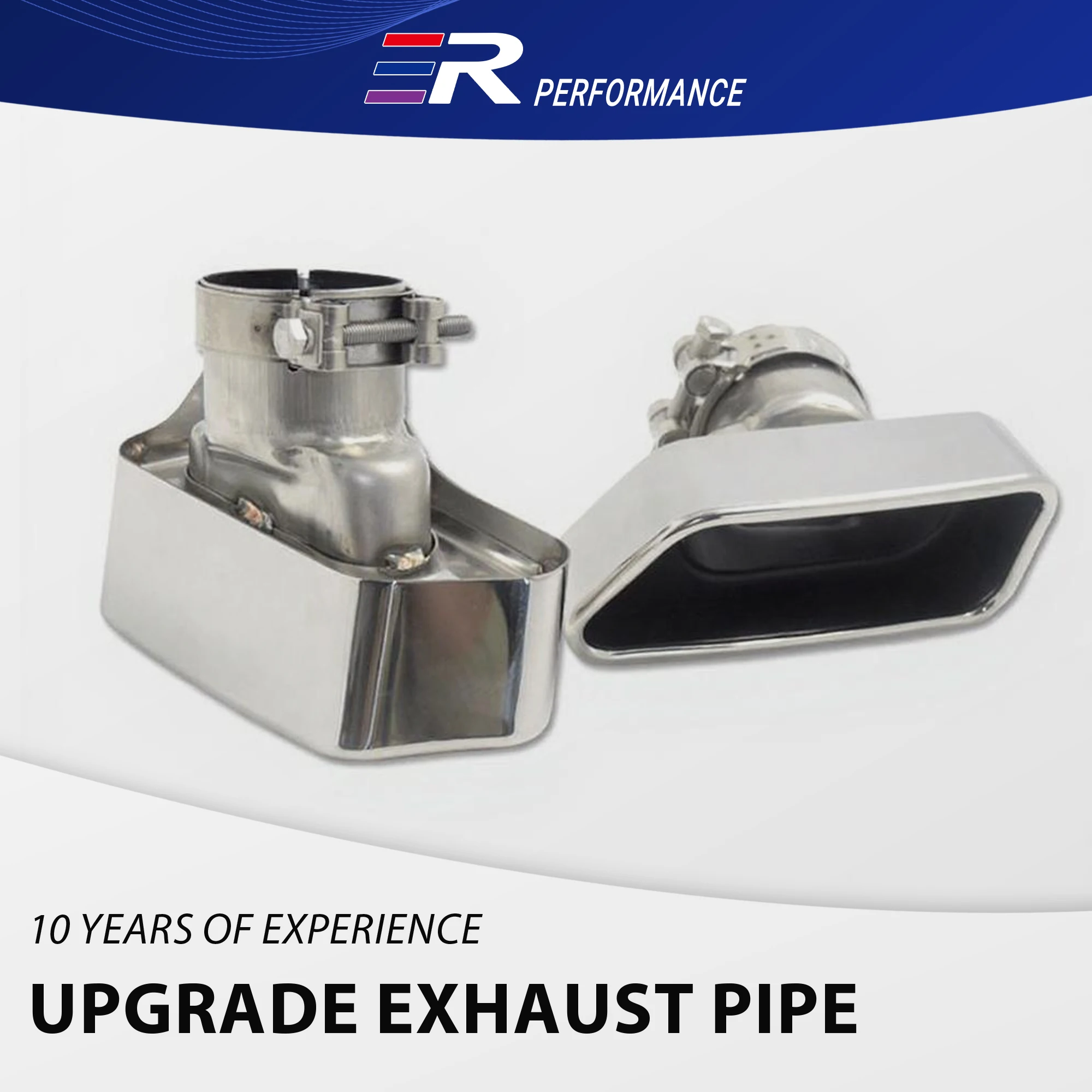 1Pair Upgrade Exhaust Pipe Original Style Square car accessory stainless Muffler Tail Tips Modify For BMW  5 series F10