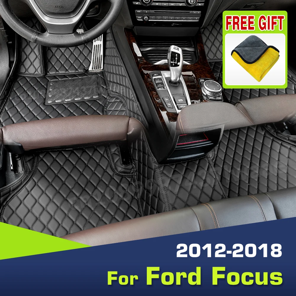 

Автомобильные коврики для Ford Focus 2012 2013 2014 2015 2016 2017 2018 на заказ, подушечки для ног, автомобильный ковер, аксессуары для интерьера