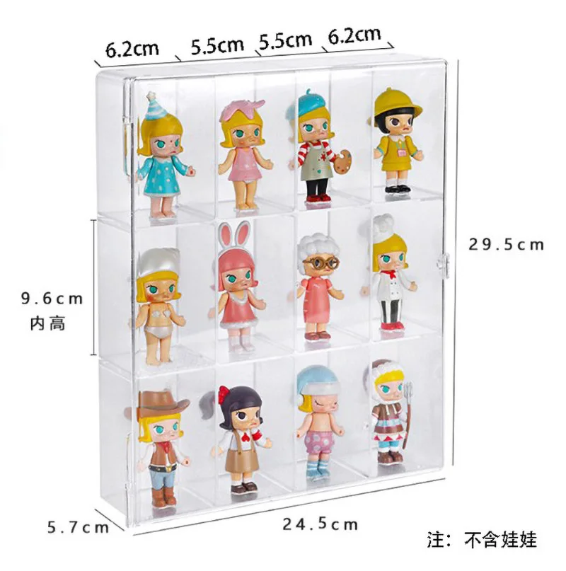 6-grid 12-grid transparent storage rack, model doll display rack, jewelry blind box doll display box, for desktop decoration, Va