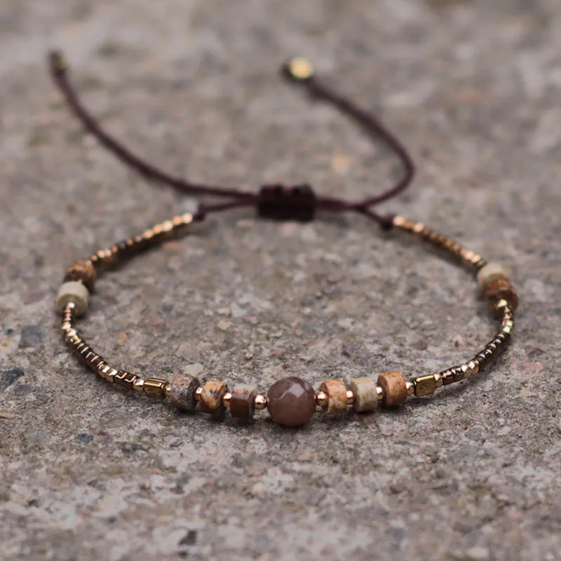 بوهيميا كريستال الأرز الخرز سوار المرأة قابل للتعديل متعدد الألوان اليدوية مضفر الشمع حبل سوار الشاطئ الصداقة هدية مجوهرات