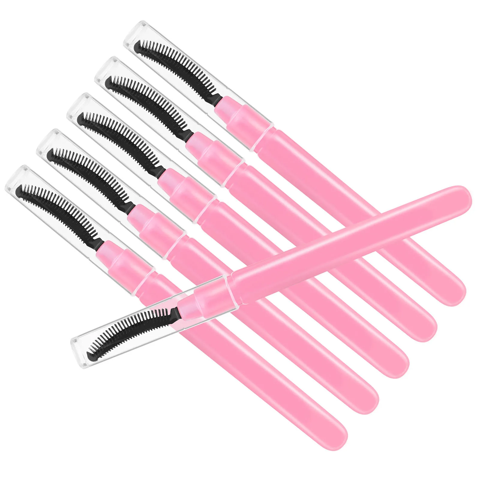 6 stuks wimperborstel siliconen zachte wimperborstels voor het scheiden van het aanbrengen van mascara oogmake-up gereedschap draagbare reismake-upborstelset