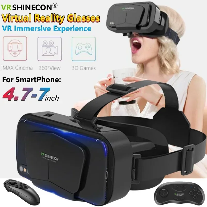 New G10 IMAX 3D Movies Giant Screen Virtual Reality Glasses Google Cardboard Box VR Helmet for 4.7-7