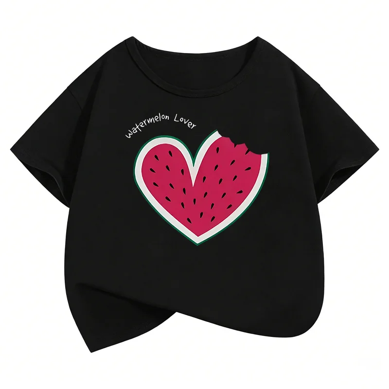 Sweet Watermelon Lover Printed T Shirts Short Sleeve Kids Children's T-shirt Boys Girls Summer Spring Casual Top Tee Shirt