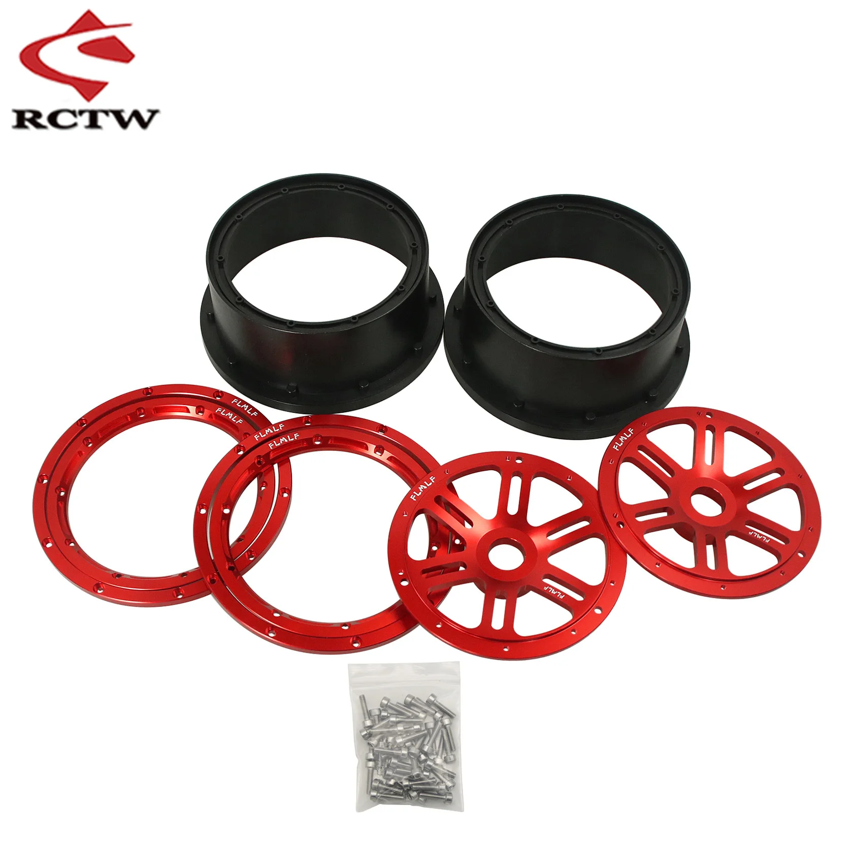 Front or Rear All Terrain Wheel Tire or Wheel Hub & Beadlock Ring Kit for 1/5 RC HPI ROFUN BAHA KM ROVAN BAJA 5B SS Truak Parts