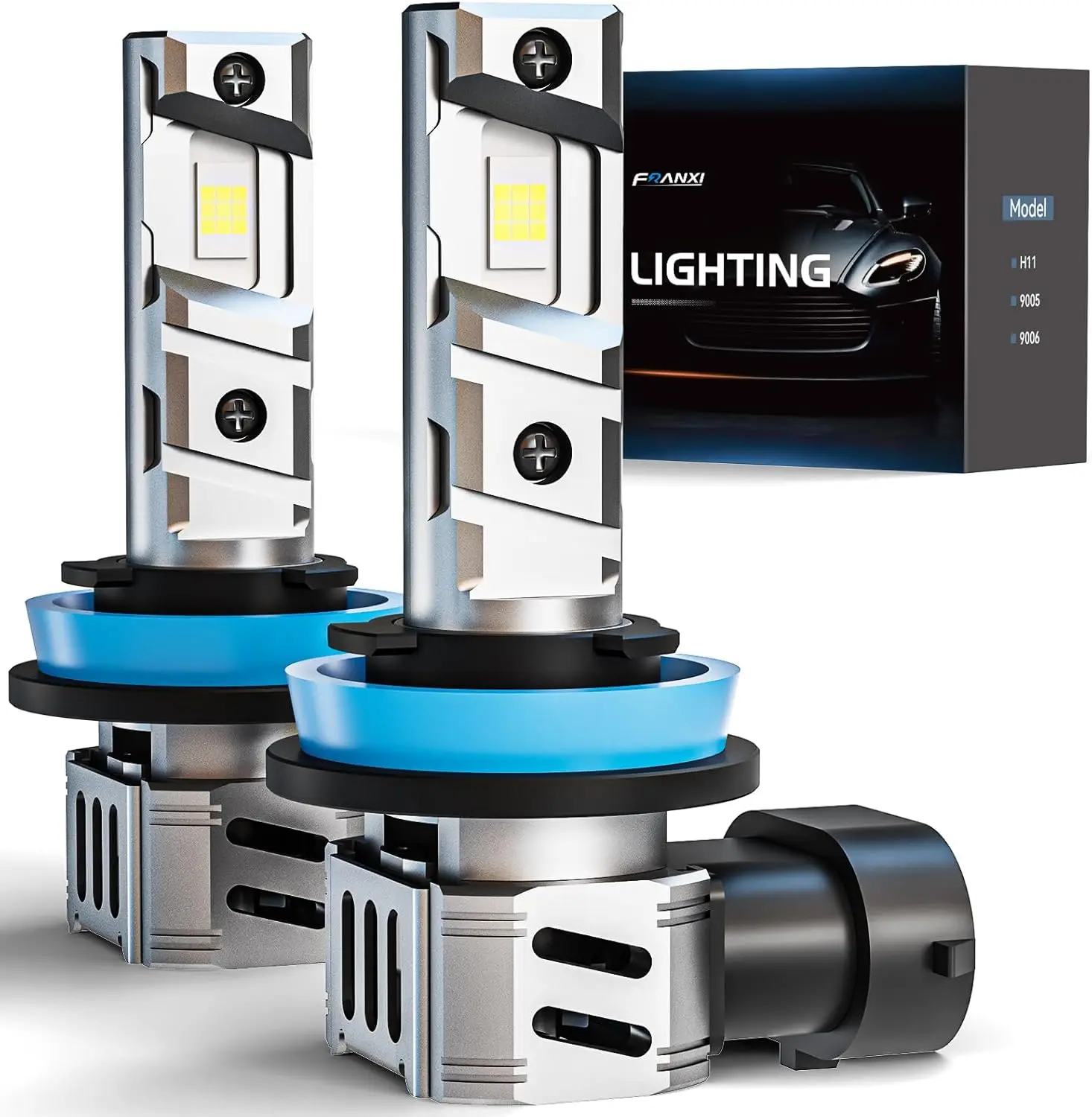 

H11 Fog Lights, 60W 6000K Cool White, 1:1 Fit with Fan, Plug and Play, Pack of 2