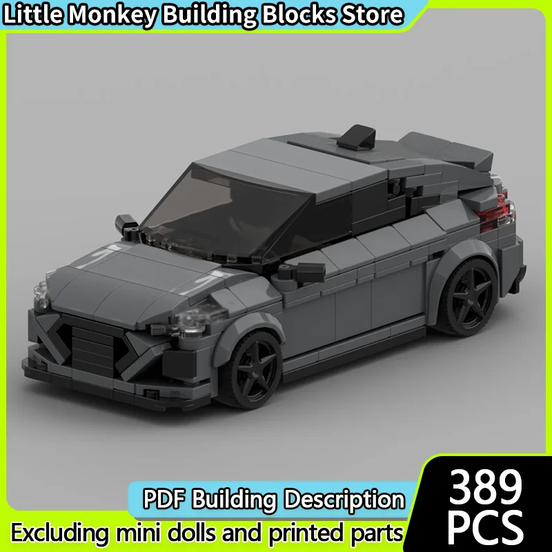 Speed Racing Car Model MOC Building Bricks Classic I30N Fastback Modular Technology Children Holiday Gifts Assemble Toys Suit