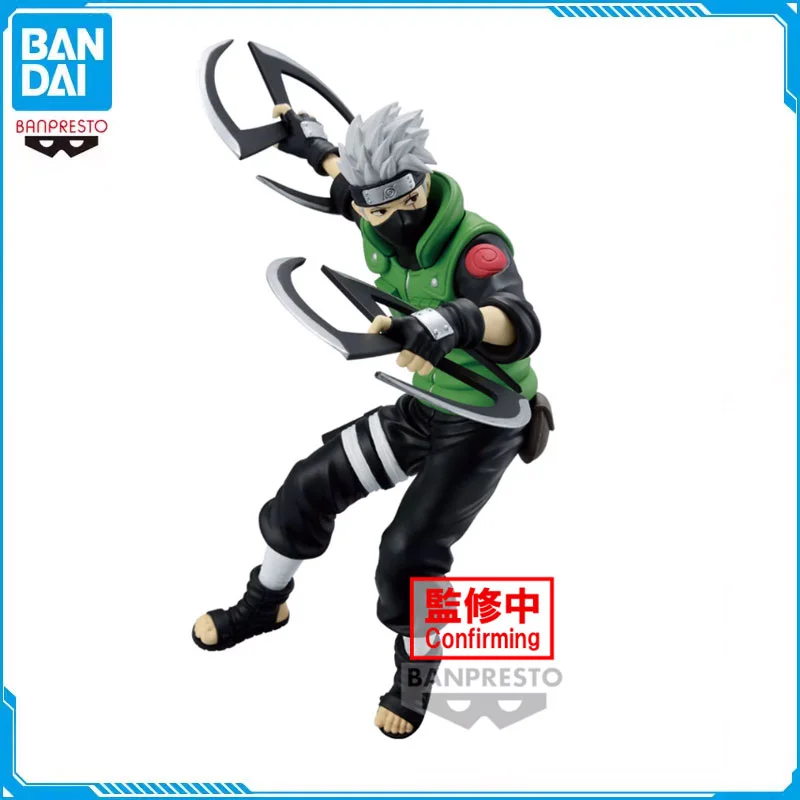 Bandai Original NARUTOP99 Hatake Kakashi Anime Action Figure Desktop Ornaments Cartoon Figures Model Kids Gift