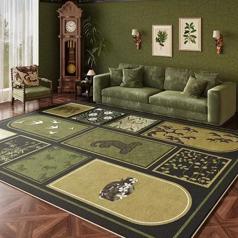 

Нескользящий ковер в европейском стиле в стиле ретро для гостиной, роскошный высококачественный коврик для украшения спальни, большой размер, легко чистящийся коврик для дивана, стола