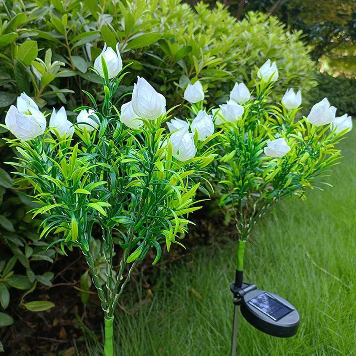 Solar LED Lights Gardenias Flower Lawn Lamp IP65 Outdoor Waterproof For Yard Patio Courtyard Garden Ambience Ornamental Lights