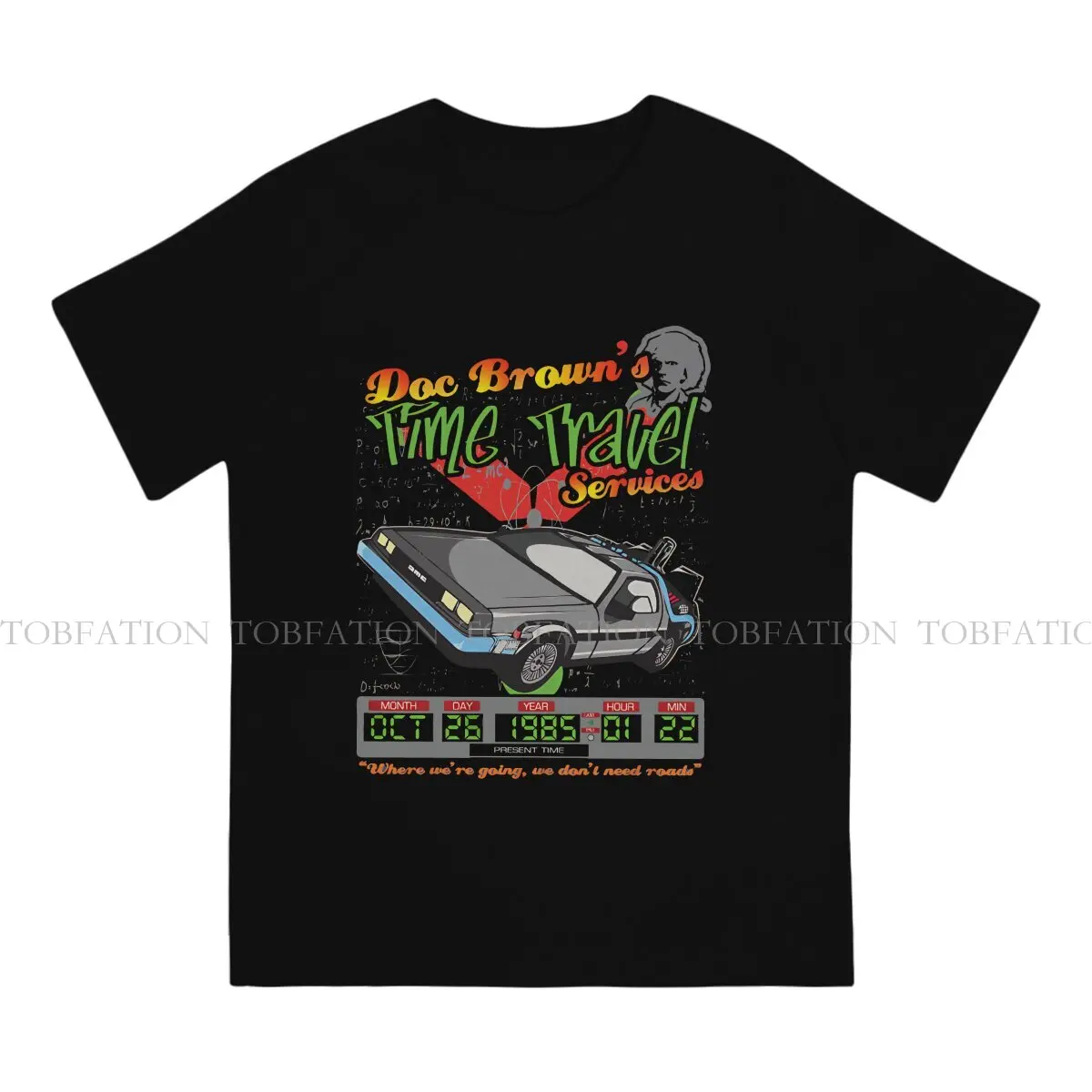 Back to the Future Film 100% Cotton TShirts Doc Browns Delorean Time Travel Services Personalize Men's T Shirt Clothing