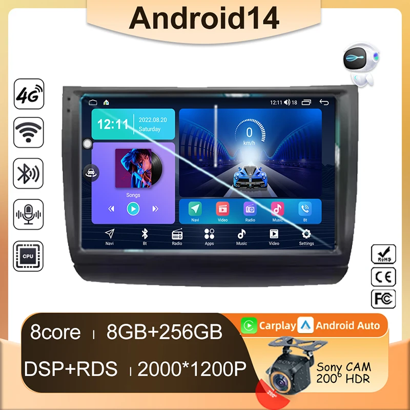 Car Radio Android For Toyota Prius 20 2003-2009 Carplay Auto Player screen GPS Head Unit Stereo Navigation NO 2din DVD IPS Video