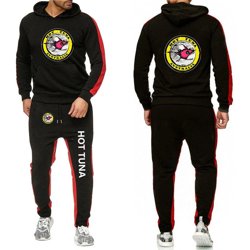 Los trajes de color liso Hot Tuna Surf para hombre son adecuados para camisas de manga larga y pantalones largos en sudaderas con capucha para primavera y otoño.