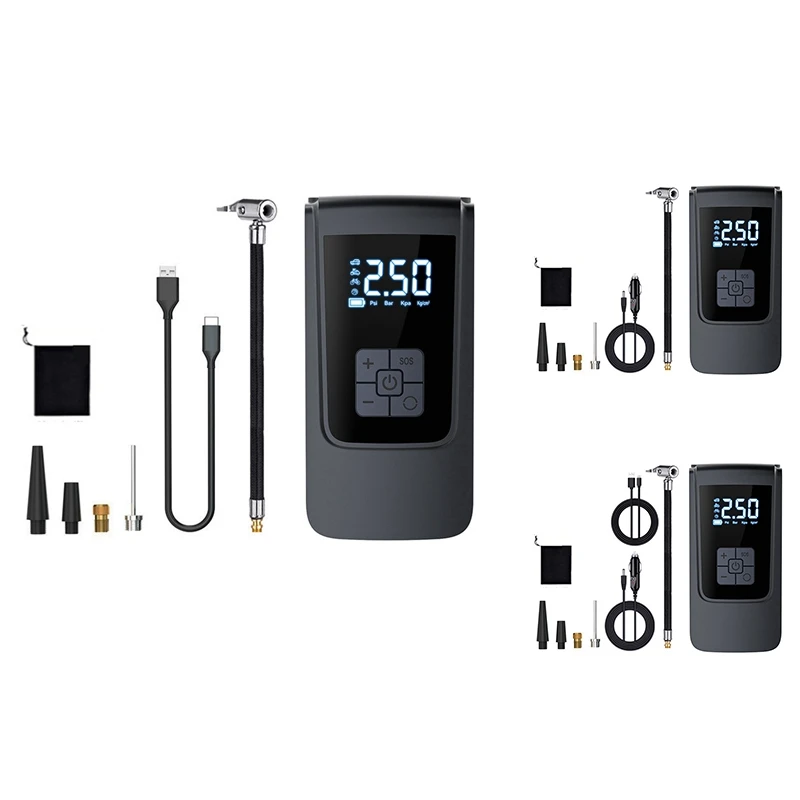 

AF89-Digital Display Air Compressor Tire Inflator Cordless For Car Bicycle Tire Air Pump Portable Inflation Pump