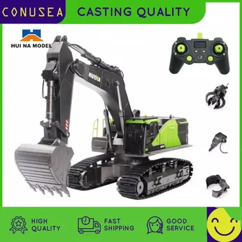 1/14 HUINA 1593 582 RC 굴삭기 덤퍼 트럭 크롤러 합금 트랙터 로더, 2.4G 무선 제어 자동차, 남아용 엔지니어링 장난감
