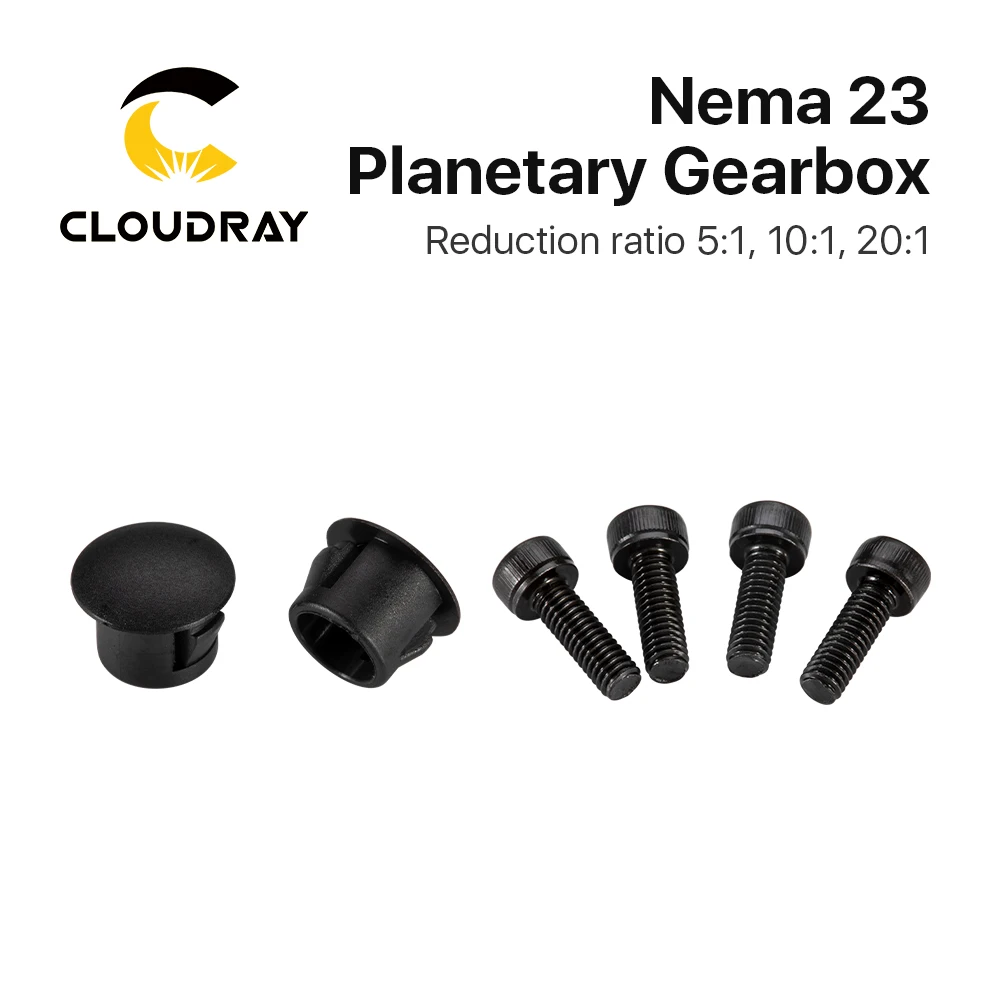 Cloudray Nema 23 Planetary Gearbox Motor Speed Reducer with Ratio 5:1, 10:1, 20:1, 8mm Input for Nema23 Stepper Motor