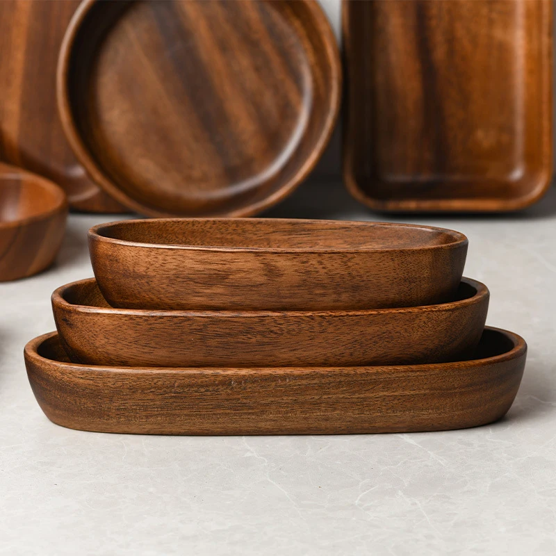 

Boat Shaped Wooden Serving Tray Handcrafted Natural Wood Fruit Salad Bowl Snack Plate Jewelry Storage Box Home Decor Gift