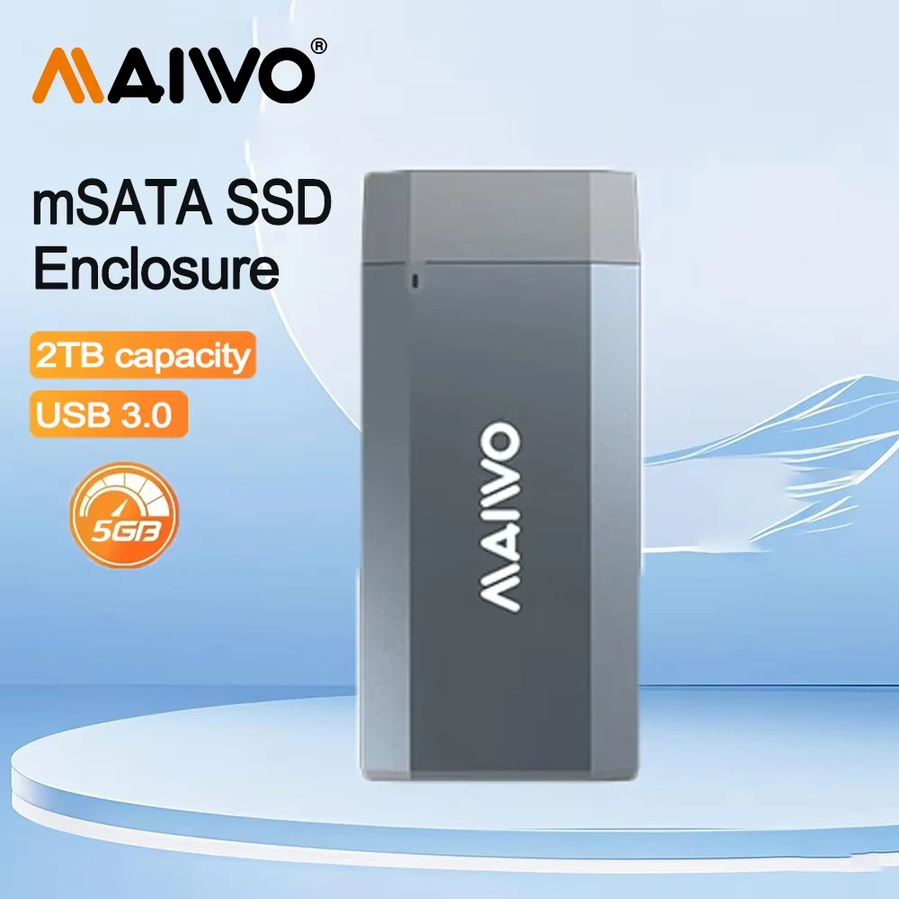 

Корпус MAIWO mSATA SSD Внешний SSD-адаптер 5 Гбит/с USB 3.0 Up для портативного алюминиевого корпуса емкостью 3050 mSATA SSD на 2 ТБ