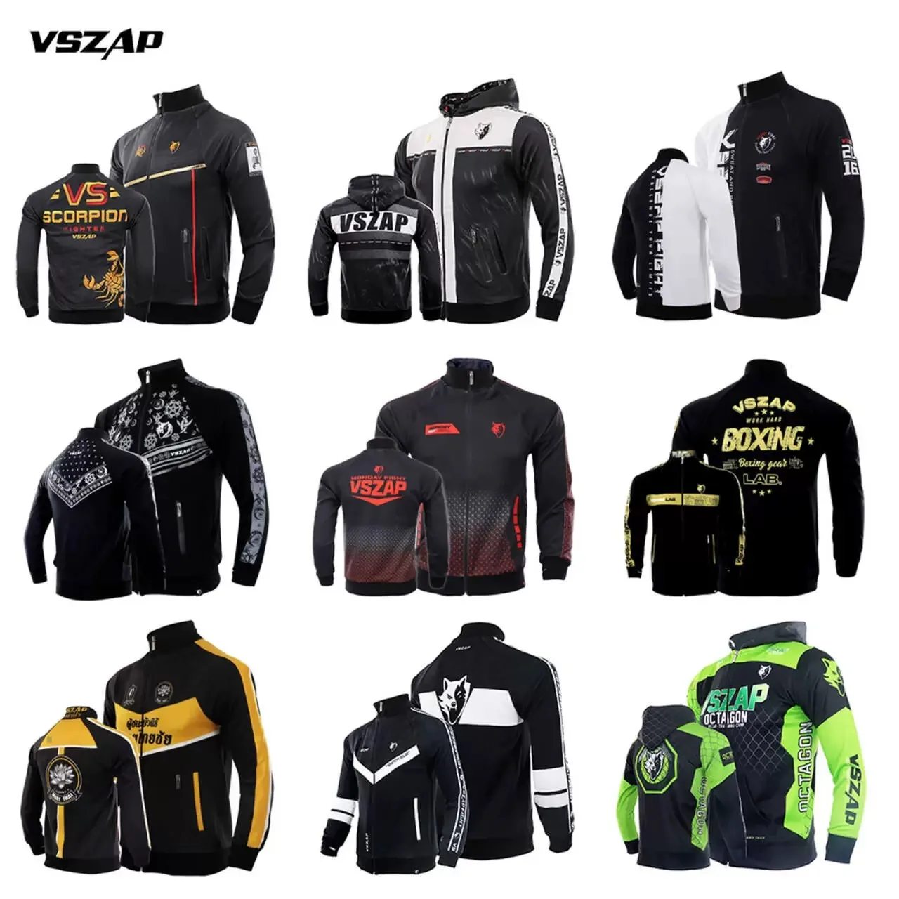 VSZAP autumn and winter training jacket hooded sweatshirt jacket MMA fighting running jujitsu clothing collection